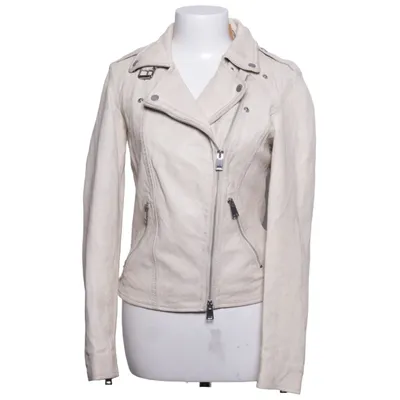Biker jacket (Beige) from Freaky Nation Cotton, Leather, Polyester