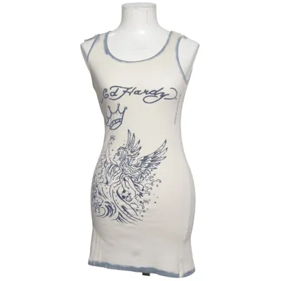 Dress (Beige, Blue) from Ed Hardy by Christian Audigier Cotton