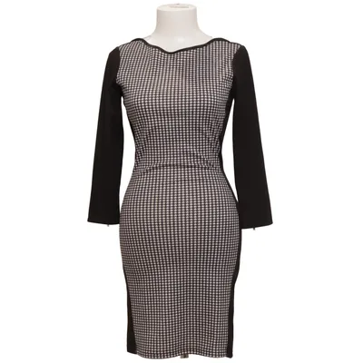 Jurk (Zwart, Wit, Meerkleurig) van Suzy Shier Elastaan, Polyester
