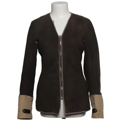 Shearling jas (Bruin, Beige) van Prada Katoen, Bont, Leer