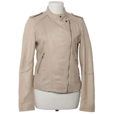 Biker jacket (Beige) from Oakwood Cotton, Leather, Polyester