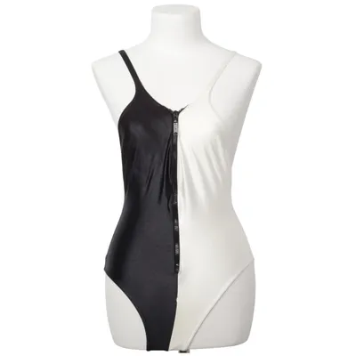 Maillot de bain une pièce (Noir, Blanc) de Lycra Élasthane, Polyamide