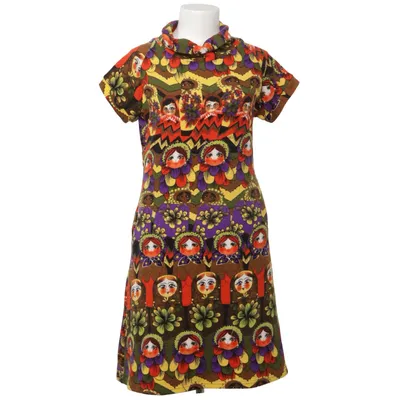 Robe (Marron, Vert, Multicolore) de Smashed Lemon Acrylique, Élasthane, Polyester