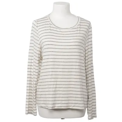 Langærmet t-shirt (Hvid, Grå) fra Heart Kiss Elastan, Linned, Viscose