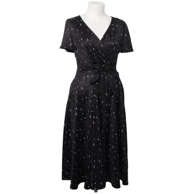 Wrap dress (Black, White) from Lady Vintage Elastane, Polyester