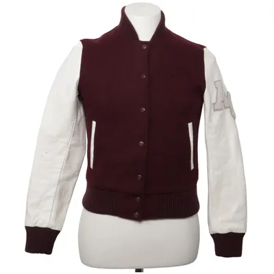 Varsity jacket (Red, White) from American College Leather, Nylon, Polyester, Wool