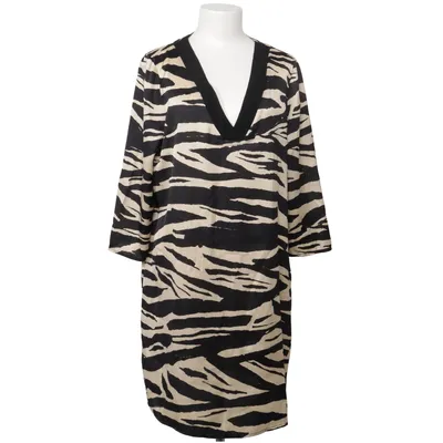 Jurk (Beige, Zwart) van Mango Polyester, Viscose