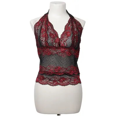 Neckholder Top (Schwarz, Rot) von Tango Elasthan, Polyester