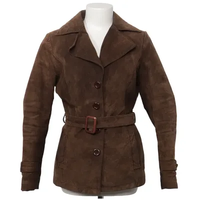 Leather coat (Brown) from Marcel Clair Leather, Polyester