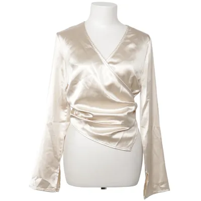 Wickelbluse (Weiß) von Gina Tricot Elasthan, Recyceltes Polyester
