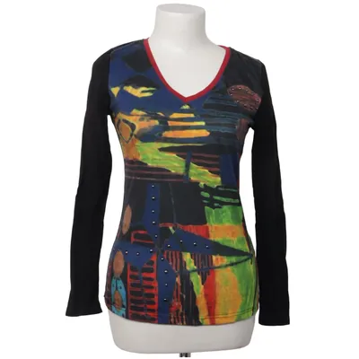 Long sleeve T-shirt (Black, Multicolored) from 101 Idees Cotton