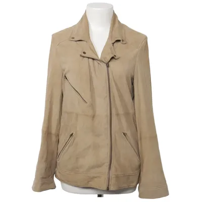Bikerjacka (Beige) från Swildens Skinn