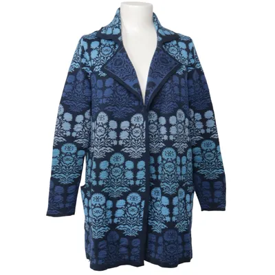 Cardigan (Blauw, Zwart) van Oleana Merinowol, Zijde