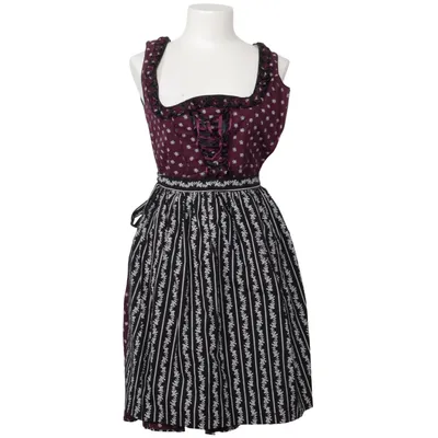 Dirndl (Violet, Noir, Blanc) de Almenrausch Coton