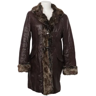Veste en peau de mouton retournée (Marron) de Biba Cuir, Polyester