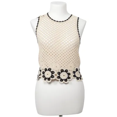 Top (Beige, Zwart) van Sandro Katoen, Polyamide, Viscose