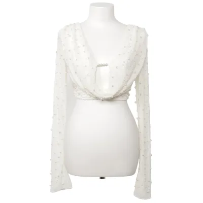 Wrap top (White) from Oh Polly Elastane, Polyester