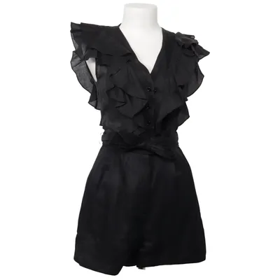 Jumpsuit (Zwart) van Sandro Katoen, Linnen, Viscose