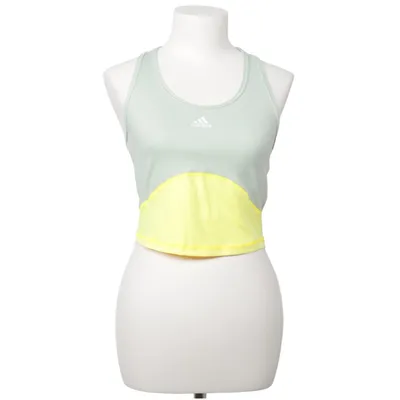 Sports tank top (Green, Yellow) from Adidas Elastane, Recycled polyester