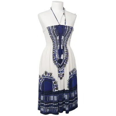 Maxi jurk (Wit, Blauw, Zwart) van Conos Elastaan, Polyester