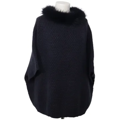 Poncho (Blue) from Orchid Acrylic, Fur, Wool