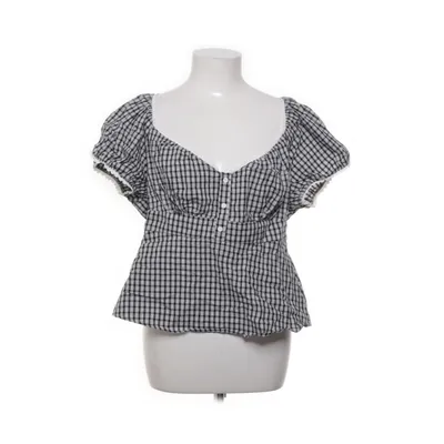 Peplum top (Zwart, Wit) van Shein Curve Katoen, Polyester, Viscose