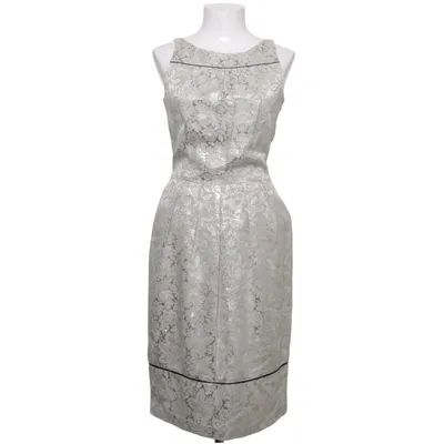 Klänning (Beige, Silverfärgad) från Massimo Dutti Woman Bomull