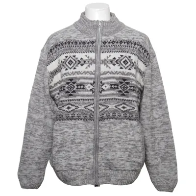 Cardigan (Gray, White) from Atlas for Men Acrylic, Polyester, Wool