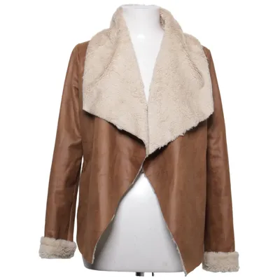 Shearling jas (Bruin, Beige) van Bershka Collection