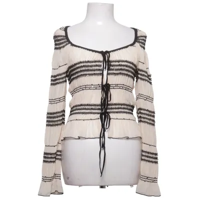 Blouse (Beige, Black) from Forever 21 Elastane, Polyester