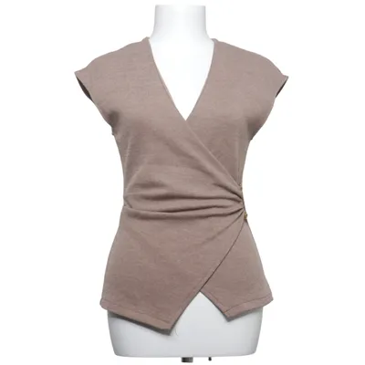 Wikkelblouse (Bruin) van Zara Elastaan, Polyester