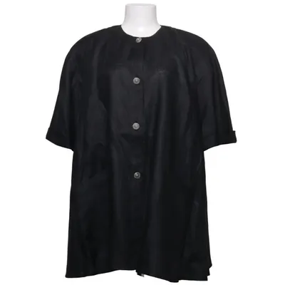 Korte mouwen shirt (Zwart) Linnen