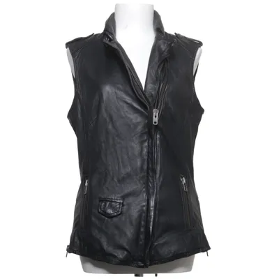 Biker gilet (Zwart) van Muubaa Katoen, Leer