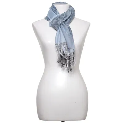 Sjal (Blå, Grå) fra Pashmina Kashmir
