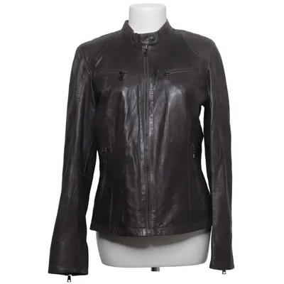 Läderjacka (Grå) från Molltan Skinn, Polyester