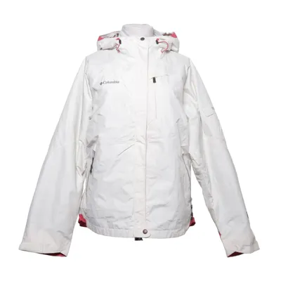 Skijakke (Hvid, Rød) fra Columbia Elastan, Polyester