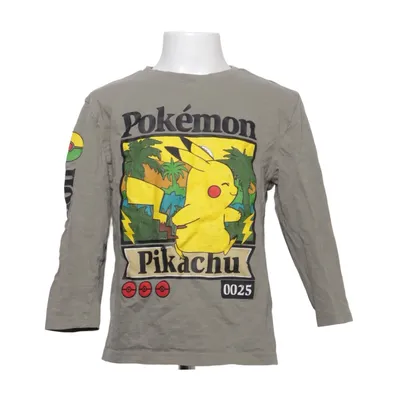 T-shirt à manches longues (Gris, Multicolore) de Pokémon Coton, Élasthane