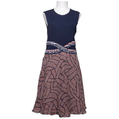Kjole (Blå, Brun, Hvid) fra Dvf Elastan, Polyester, Silke, Viscose