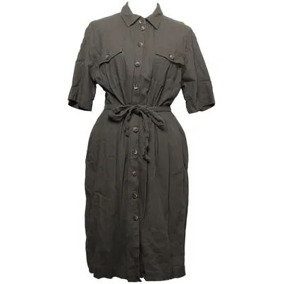 Robe chemise (Vert) de Freequent Lin, Viscose