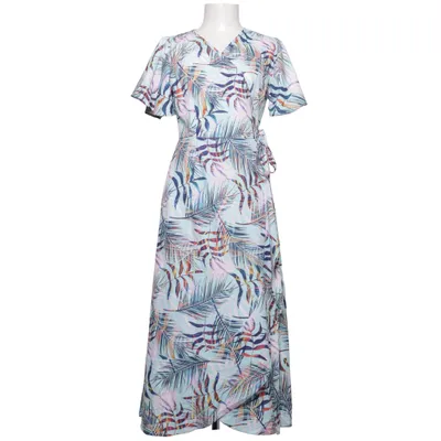 Slå-om-kjole (Blå, Flerfarvet) fra Nibu Elastan, Polyester