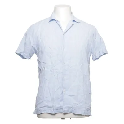 Short sleeve shirt (Blue) from Lindbergh White Cotton, Linen
