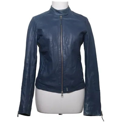 Leather jacket (Blue) from Ibana Leather, Polyester