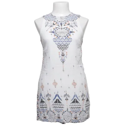 Jurk (Wit, Blauw, Bruin) van Ecote Viscose