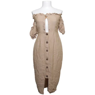 Jurk (Beige) van PrettyLittleThing Katoen, Linnen