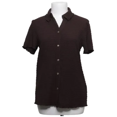 Short sleeve shirt (Brown) from Anne Klein Elastane, Polyester