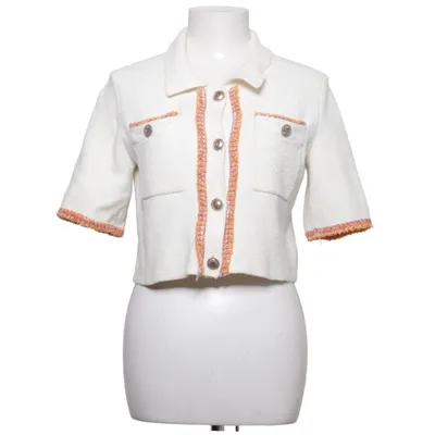 Jacket (White) from Maje Acrylic, Cotton, Elastane, Polyamide, Polyester, Viscose