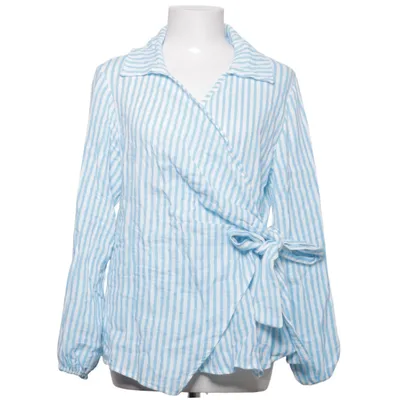 Blouse portefeuille (Bleu, Blanc) de Amalfi Coton