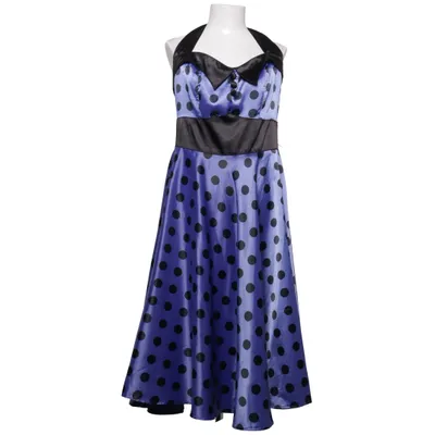 Halternek jurk (Blauw, Zwart) van Hell Bunny