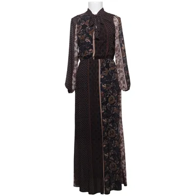 Maxi dress (Brown, Multicolored) from Senes Elastane, Polyester
