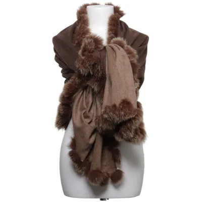 Scarf (Brown) Cashmere, Fox fur